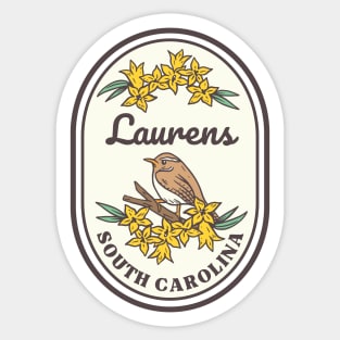 Laurens South Carolina Wren SC Tourist Souvenir Sticker